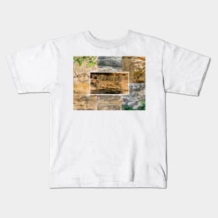 Autograph Rock Santa Fe Trail Oklahoma Collage Kids T-Shirt